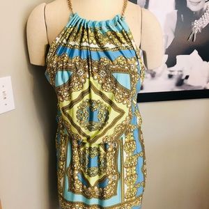 Vince Camuto yellow and blue dress